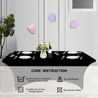 IVAPUPU 8FT Spring Table Cloth for Rectangular Fitted Events Stretch Black Table Covers Washable Cover Spandex Tablecloth Protector for Party, Wedding, Cocktail, Banquet, Festival