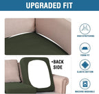 H.VERSAILTEX Super Stretch Individual Seat Cushion Covers Sofa Covers Couch Covers Slipcover Sets Thick Jacquard Textured Twill Fabric (3 Piece XL Sofa Cushion Covers, Olive)