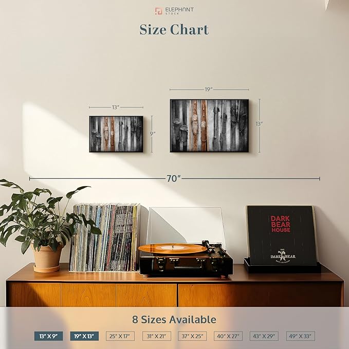 ElephantStock Ski Collection Wall Art - Horizontal Framed Canvas - 1-Piece Bathroom Wall Decor - Photography sports Canvas Print - Brown and Black Decor for Wall - 19" X 13"