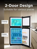 Compact Refrigerator with Freezer, 3.5 cu ft Countertop Mini Fridge with Adjustable Mechanical Thermostat, Retro Compact Fridge for Office, Bedroom, Dorm or Cabin, Silver