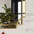 Kelly Miller Gold Bathroom Mirror for Wall, 24"x36" Large Decorative Mirror Gold Wall Mirror Vanity Mirror Beveled Wall Decor for Master Bath Half Bath Living Room Bedroom Fireplace Mantle Entryway