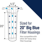 Pentair Pentek 150467 Big Blue Filter Housing, 3/4" NPT #20 Whole House Heavy Duty Water Filter Housing with High-Flow Polypropylene (HFPP) Cap and Pressure Relief Button, 20-Inch, Black/Blue
