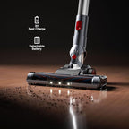 Cordless Vacuum Cleaner, Powerful Battery Vacuum Cleaner Cordless with LED Touch Screen & 2 Speeds, Lightweight Stick Vacuum Cleaners for Home, Pet Hair & Hardwood Floor,Silver
