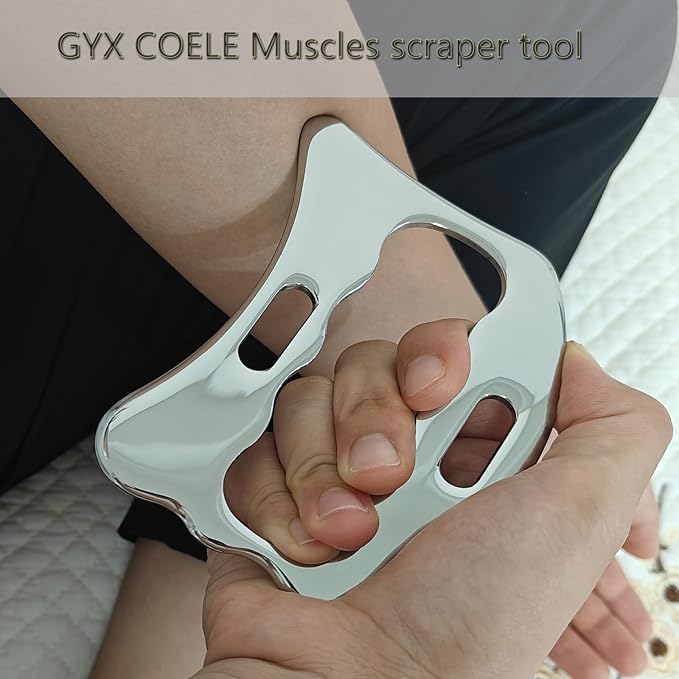 Professional Muscle Scraper Tool Set, Stainless Steel IASTM Tools with Case, 4-Piece Scraping Tool Physical Therapy Massage Set