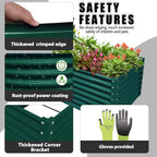 1 Pack 8x3x2FT Galvanized Raised Garden Bed Kit Retangular Metal Ground Planter Box Outdoor Bottomless Planter Raised Beds for Vegetables Flowers Herbs Fruits, Green