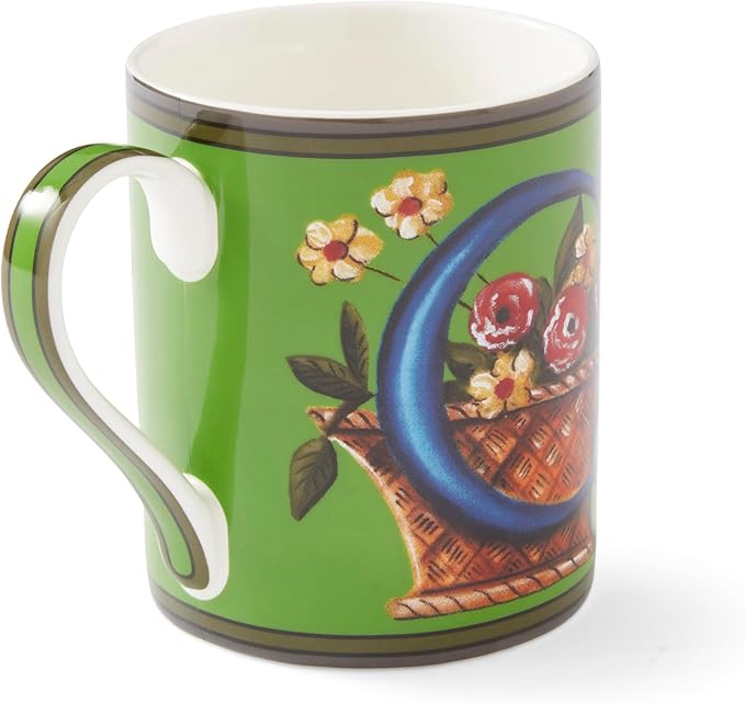Spode Kit Kemp 12oz Mug, C Initial - Fine China Coffee Cup with Floral Alphabet Design, Custom Letter Mug for Unique Gift Giving - Personalized Kitchen Drinkware, Dishwasher Safe & Stylish