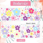Glow in The Dark Y2k Cute Flowers Wall Decals，Glowing Luminous Colorful Floral Wall Stickers Colorful Removable self-Adhesive Preppy Hippie Stickers for Girls Bedroom