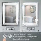 WELLFOR LED Bathroom Vanity Mirror 24 x 32 Inch, Lighted Anti-Fog Dimmable Mirror, IP44 Waterproof Wall Mounted Makeup Mirror, Packed with US Standard Plug and Touch Switch, (Horizontal/Vertical)