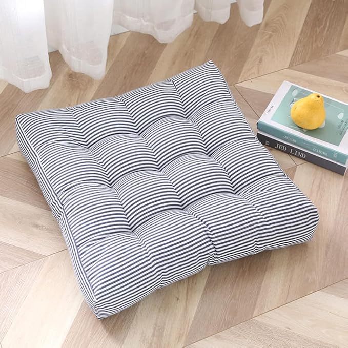 Tiita Chair Cushions 22"x22" Square Windows Pad for Adults Seating Pillows Set of 2, Blue