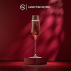 JoyJolt Champagne Glasses Layla Collection, Set of 4 – 6.7 oz Elegant Crystal Stemmed Champagne Flutes for Prosecco, Sparkling Wine, Mimosas, Cocktails, Weddings, Anniversaries, Parties