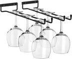Sorbus Wine Glass Holder - 12 Inch Wall Mounted Wine Glass Rack for Under Cabinet Organization and Storage - Kitchen Shelves for Home Bar Holds Up to 4 Stemware Wine Glasses Each, 8 Total (2 Pack)
