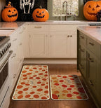 Halloween Kitchen Mat Set of 2, Pumpkin Kitchen Halloween Decor, Fall Decorations for Home, Halloween Rug for Floor,Indoor Home Decor with Non-Slip Backing,17 x 29 Inch & 17 x 47 Inch