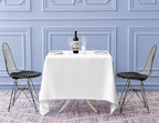 Surmente Square Tablecloth for Square or Round Tables 100% Polyester 70x70 Inch Table Cloth for Weddings, Banquets, or Restaurants (White)