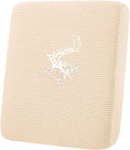hyha Waterproof Couch Cushion Covers for Pets, Non Slip Sofa Seat Cover for Dogs Washable, Soft Thick Stretch Jacquard Fabric, Sofa Slipcovers with Elastic Bottom (1 Piece for Backrest L, Beige)