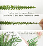 Senjie 6FT 2PCS Christmas Garlands Norfolk Pine Garland Real Touch Artificial Faux Greenery Garland for Holiday Indoor Outdoor Decor