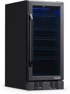 Newair 24" Wine and Beverage Refrigerator 20 Bottle and 70 Can Capacity, Built-in or Freestanding Cooler, Dual Zone Fridge in Stainless Steel with Splitshelf