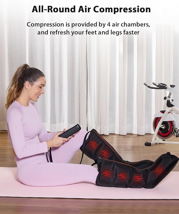 CINCOM Leg Massager with Heat and Compression for Circulation and Pain Relief Foot and Leg Massager Birthday Gifts for Women Men