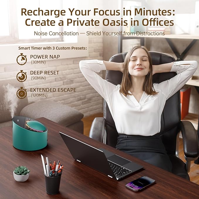 Pro 4-in-1 Sound Machine & Aroma Diffuser Sleep System | Metal Shell with 50+ Natural Soothing Sounds, Schumann Resonance, Night Light (Compatible with All AN-AIO25 Models) - Adults Kids Baby