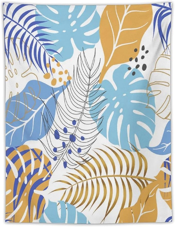 ICMOLYYENLO Tropical Palm Leaves Wall Tapestry, Wall Art for Room Decoration Beautiful Wall Hanging for Bedroom Living Room Dormitory Apartment 60x80 Inch