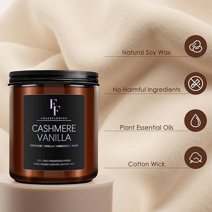 Scented Candles Set, Soy Wax Candles 8 Pack 56 Oz Aromatherapy Candles Gift Set for Women Men （Vanilla/Sandalwood/Amber/Mahogany/Vetiver/Bergamot/Caramel/Whiskey）