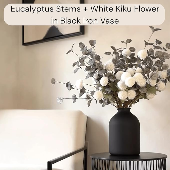 RyddeligHome 6 Branches Artificial Long Eucalpytus Stems for Tall Vase, Eucalyptus Centerpieces for Tables, 23" Dusty Green Faux Stems for Vase, Realistic Greenery Branches Fillers for Home Décor