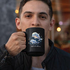 Custom Name Xmas Animal Cup, Cute Dolphins Swimming Design Mug 11oz 15oz, Customized Christmas Dolphins Black Cup, Personalized Animal Lover Coffee Mug, Gift For Newlyweds, Close Friend