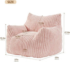 Giant Bean Bag Chairs for Adults Teens, Large Bean Bag Sofa Chairs with Filling Comfy Fuzzy BeanBag Chair with Armrests for Bedroom Living Room Reading