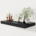 12 Inch Deep Black Floating Shelves, 24 x 12 Floating Shelf for Books, Rustic Wood Deep Wall Shelves for Home Storage & Display, 2" Thicked Shelves for Kitchen, Living Room, Bedroom, 1 Pack