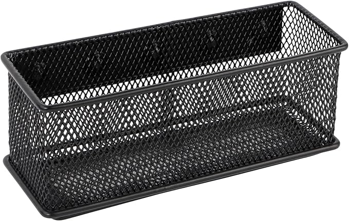 6.29'' × 2.28'' × 2.48 Black Magnetic Basket for Refrigerator Magnetic Locker Organizer for Home Office Accessories, Magnetic Basket for Whiteboard