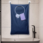 KEEPJOY Large Size 2Pack Hanging Laundry Hamper Bag, Door Hamper with 2 Hooks for Dirty Clothes - 35X21.6 inch - Blue (2Pack)