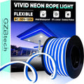 GZBtech Flexible LED Neon Rope Lights 50FT,AC 110-120V Waterproof Strip Light, 120 LEDs/M Cuttable Connectable Neon Lighting for Indoor Outdoor Home Decor/Commercial Building Use-Blue 15M