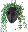 GDYOOSHOW 6.7" Tall Hanging Planter Wall Flower Pot for Garden Balcony Indoor or Outdoor (Black Resin)