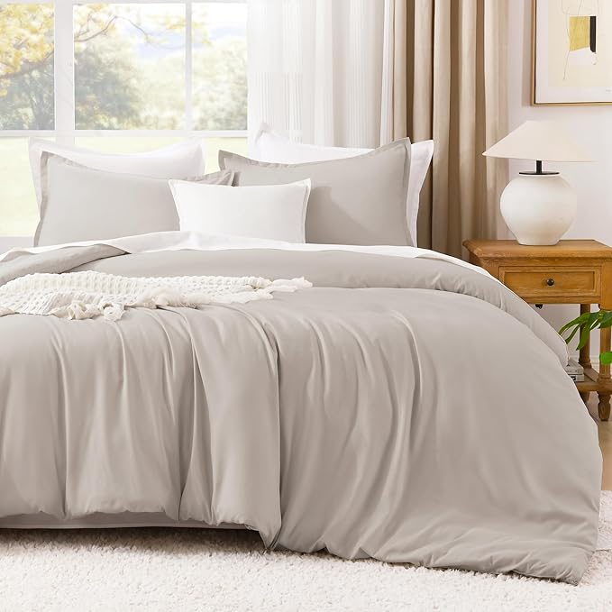 Litanika Linen Super King Plus Comforter Set, 3 Pieces Linen Lightweight Solid Super King Plus Bedding Comforter Set, All Season Fluffy Bed Set (1 Comforter & 2 Pillowcases)