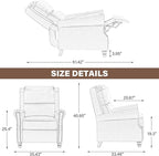 UIXE Pushback Recliner Chairs Set of 2, Fabric Armchair Push Back Accent Chair, Rivet Trim Club Chair Home Theater Overstuffed Single Sofa Reading Seat for Living Room, Pattern