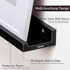 Floating Picture Ledge Shelves for Wall Set of 2, 95 Inches Picture Ledge Shelf with Long Large Nursery Book Shelf for Toys Storage Kids Bookshelf Wall Mounted Living Room Bedroom Decor Frames, Black