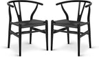 POLY & BARK Weave Chair Set of 2 in Pitch Black