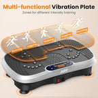 AXV Vibration Plate Fitness Platform Exercise Machine Vibrating Lymphatic Drainage Shaking Full Body Shaker Workout Vibrate Stand Shake Board Sport Gym for Weight Loss Fat Burner for Women Men