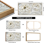 arteWOODS Cream White Flowers Framed Wall Art - Soft Peony Pictures for Wall Decor Elegant Blossom Flower Painting Artwork Botanical Prints for Living Room Home Office Wall Decoration 29" x 58"