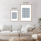 Tinonedraw Navy Blue and White Framed Canvas Wall Art Set, Minimalist Geometric Wall Decor, Neutral Abstract Artwork, Cozy Contemporary Art Prints for Bedroom Living Room Office Above Bed 24"x36"x3