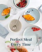 16 Piece Dinnerware Sets for 4 - Modern Style Stoneware Dinnerware Set - Scratch Resistant,Dishwasher,Microwave Safe Plates and Bowls Sets Ceramic,Dish Set, Bowl and Plate Set - Beige and Light Blue…