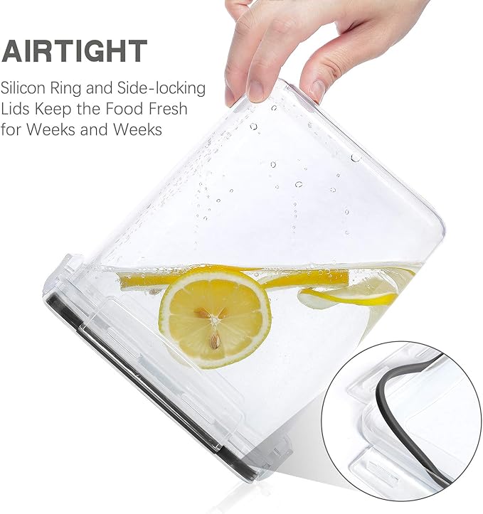 Large Food Storage Containers with Lids Airtight 6.5L / 5.9 quart, for Flour, Sugar, Baking Supply and Dry Food Storage, PANTRYSTAR 2PCS BPA Free Plastic Canisters for Kitchen Pantry Organization