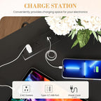 Farmhouse End Table with Charging Station & Storage - Apicizon Nightstand