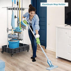 Broom And Mop Holder Put Wet Mops Movable Floor-Mounted Mop Rack Floor Standing Cleaning Tool Cart Storage For Garden Garage Schools, Hospitals, Factories, Hotels,Property Companies (12racks)