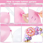 Amandir 139pcs Pastel Donut Balloon Arch Garland Kit Sweet One Ice Cream Birthday Party Decorations Sprinkles Confetti Pastel Balloons for Donut Grow Up Girl Baby Shower Spring Party Supplies