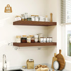 12" Deep Walnut Floating Shelves,Over Toilet Long Wall Mounted Modern Farmhouse 36 inches,Wall Shelves with Invisible Brackets for Bedroom, Bathroom, Living Room, Kitchen, Set of 1