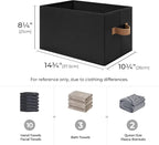 StorageWorks Storage Baskets for Shelves, Foldable Fabric Closet Storage Bins with Handles, Clothes Organizer Laundry Baskets, Black, 3-Pack, Large