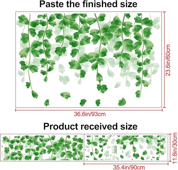 Amaonm Creative Removable Rainforest Plants Wall Decals Hanging Green Leaves and Vines Wall Stickers 3D Home Wall Corner Background Decoration Decor for Kids Girls Bedroom Nursery Offices Living Room