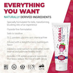 Coral White Kids Bubble Berry Fluoride Free Toothpaste - 4 Ounces (2 Pack)