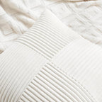 Fancy Homi 2 Packs Cream White Decorative Throw Pillow Covers 16x16 Inch for Living Room Couch Bed Sofa, Rustic Farmhouse Boho Home Decor, Soft Corss Patchwork Corduroy Textured Cushion Case 40x40 cm