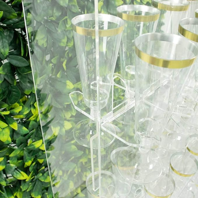 Tableclothsfactory 20 Pack | 3" Clear Acrylic Glass Holder Hooks for Double Side Display On Champagne Rack Stand